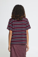 ICHI Ihrebetta Striped Μπορντώ T-shirt