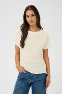 KAFFE Kafelicity Μπεζ Κοντομάνικη Μπλούζα