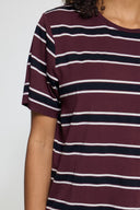 ICHI Ihrebetta Striped Μπορντώ T-shirt