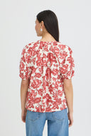 ICHI Ihgilvis Red Floral Πουκάμισο