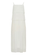 KAFFE Kakiera Maxi Πλισέ Λευκό Φόρεμα