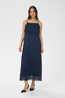 KAFFE Kakiera Maxi Πλισέ Μπλε Φόρεμα