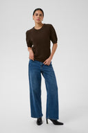KAFFE Kavivian Coffee Bean Knitted Top