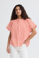 ICHI Ihlumma Κόκκινο Πουκάμισο με Λουλούδια