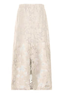 ICHI Ihmania Εκρού Φούστα με Διαφάνεια