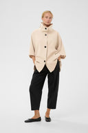 INWEAR Hollyniw Μπεζ Κάπα Με Ψηλό Γιακά