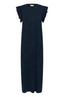 KAFFE Kacelina Midi Μπλε Φόρεμα Με Βολάν