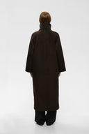 INWEAR Zaschaiw Μαύρο-Καφέ Ψαροκόκαλο Μάλλινο Παλτό