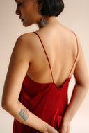 FARA BOUTIQUE Zoe Ruby Σατέν Φόρεμα