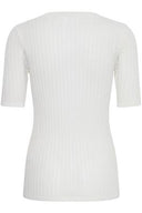 ICHI Ihcallies Ribbed White Blouse