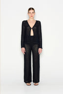 NADIA RAPTI Jetsetter Sheer Black Knitted Pants