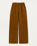 YERSE Cotton Wide Leg Καφέ Παντελόνι