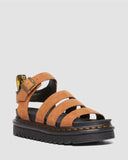DR. MARTENS Blaire Athena Leather Strap Sandals Brown
