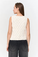 24COLOURS Knitted Vest Ecru