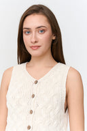 24COLOURS Knitted Vest Ecru