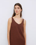 YERSE Chocolate Tencel Long Sleeveless Dress