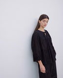 YERSE Black Quilted Yoke Cotton Blouse