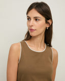 YERSE Two-tone Khaki Top