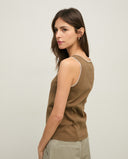YERSE Two-tone Khaki Top
