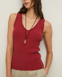 YERSE Πλεκτό Ribbed Κόκκινο Τοπ