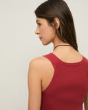 YERSE Knitted Ribbed Red Top