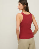 YERSE Knitted Ribbed Red Top