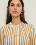 YERSE Striped Mao-neck Πουκάμισο