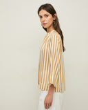 YERSE Striped Mao-neck Πουκάμισο