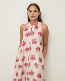 YERSE Printed Μακρύ Εκρού Φόρεμα