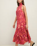 YERSE Μακρύ Floral Ροζ Φόρεμα