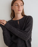 YERSE Tweed Γκρι Πλεκτό Πουλόβερ
