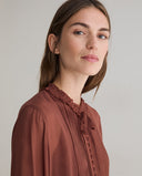 YERSE 45888 Pleated Chocolate Πουκάμισο