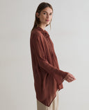 YERSE 45888 Pleated Chocolate Πουκάμισο