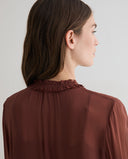 YERSE 45888 Pleated Chocolate Πουκάμισο