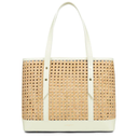 LANCASTER Rattan Shoulder Beige Tote Bag