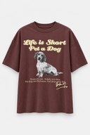 24COLOURS Pet A Dog Καφέ T-Shirt