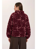 24COLOURS Teddy Fleece Floral Μπορντό Φούτερ