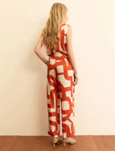 EMME BY MARELLA Albero Printed Twill Red Παντελόνι