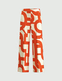 EMME BY MARELLA Albero Printed Twill Red Παντελόνι
