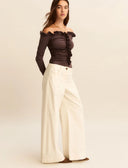 EMME BY MARELLA Vacillo Wide Fit Λευκό Παντελόνι