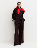 EMME BY MARELLA Leva Wide Leg Μπορντό Παντελόνι