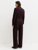 EMME BY MARELLA Leva Wide Leg Μπορντό Παντελόνι