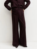EMME BY MARELLA Leva Wide Leg Μπορντό Παντελόνι