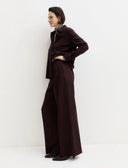 EMME BY MARELLA Leva Wide Leg Μπορντό Παντελόνι