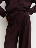 EMME BY MARELLA Leva Wide Leg Μπορντό Παντελόνι