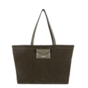 LANCASTER Suédine KBA Large Tote Bag Kaki