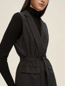 EMME BY MARELLA Ursula Sleeveless Jacket With Belt Charcoal