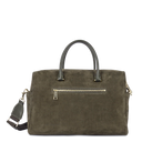 LANCASTER Suéde Cube Tote Χακί Τσάντα