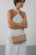 LANCASTER Milano Ana Crossbody Δερμάτινη Τσάντα Μπεζ
