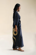 FARA BOUTIQUE Max Duster Μαύρο Μεταξωτό Κιμονό